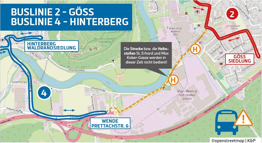 Leoben: Fahrplanänderungen bei Linien 2 und 4