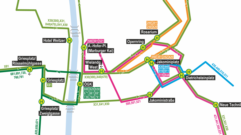 Ab 8. September 2025: geänderte Abfahrtsstellen der RegioBusse im Grazer Zentrum